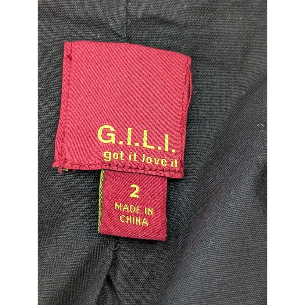 G.I.L.I.‎ Got It Love It Black Textured Leather Draped Open Front Jacket Size 2 - Picture 7 of 8